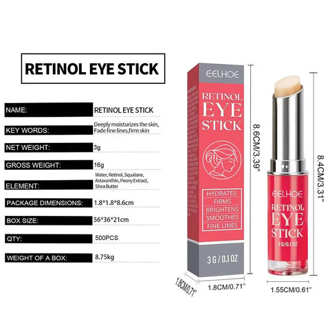 EELHOE Retinol Eye Cream Stick Anti-aging Anti Wrinkle Firming Moisturizing Puffiness Black And Circles Deep Lightening